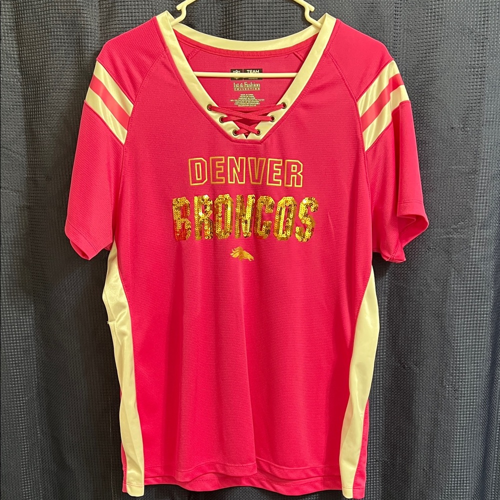 NFL Women’s Denver Broncos Pink Shirt